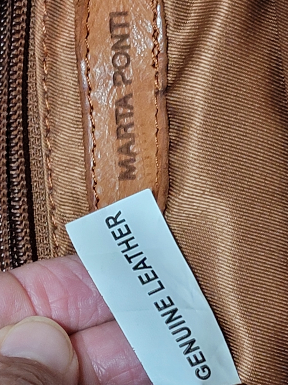 Marta Ponti Woven Leather Shoulder Bag in Chestnut Brown - Picture 10 of 11